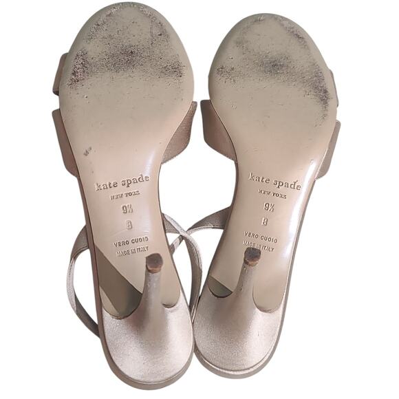 Kate Spade Madison Champagne Sandals Heels Size 9.5 - Picture 6 of 6